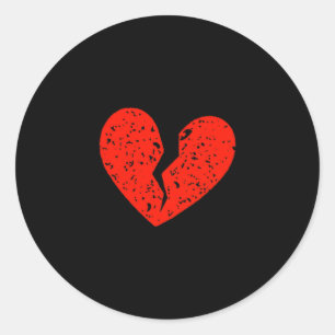 Broken Heart Heartbreak Anti-love Left Chest Valen Classic Round Sticker