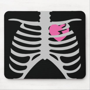 Broken Heart in Ribcage Mouse Pad