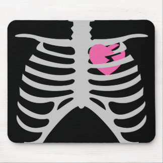 Broken Heart in Ribcage Mouse Pad