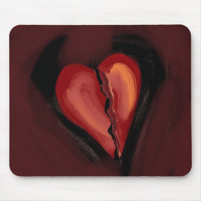 Broken Heart Mouse Pad (Front)