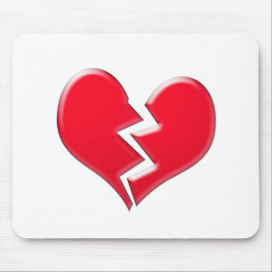 Broken heart mouse pad