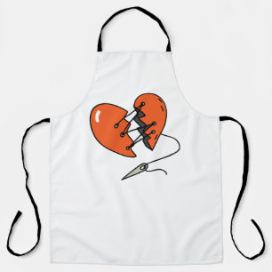 Broken Heart Red Apron