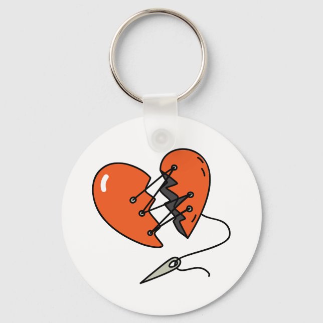Broken Heart Red Key Ring (Front)