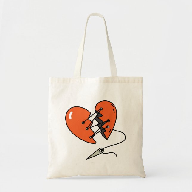 Broken Heart Red Tote Bag (Front)