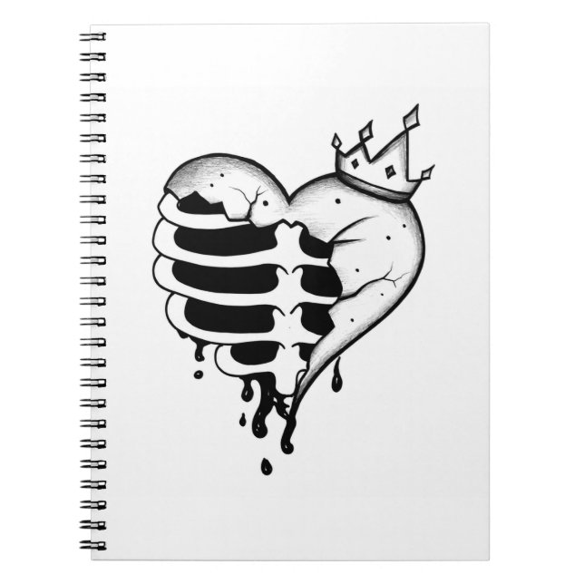 Broken Heart Rib Cage Crown Notebook (Front)