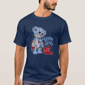 Broken Heart Teddy Bear Graphic Match Blue 4 Sneak T-Shirt