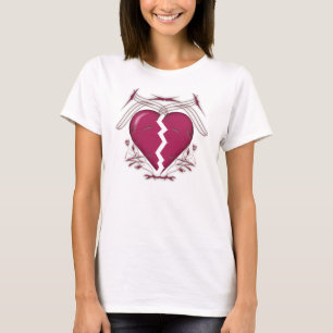 Broken Heart & Tribal Artwork: White T-Shirt
