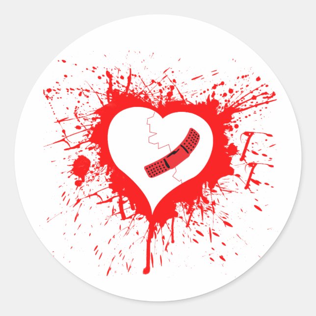 Broken Hearted...again Classic Round Sticker (Front)