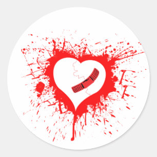 Broken Hearted Classic Round Sticker