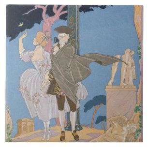 Broken Hearts, Broken Statues, illustration for 'F Ceramic Tile