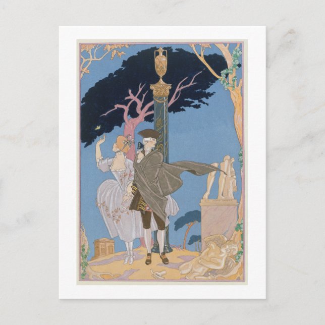 Broken Hearts, Broken Statues, illustration for 'F Postcard (Front)