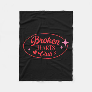 Broken Hearts Club Valentine Retro Alternative Sty Fleece Blanket