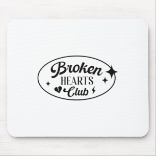 Broken Hearts Club Valentine Retro Alternative Sty Mouse Pad