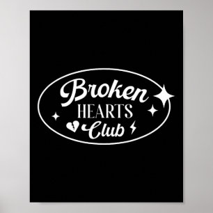 Broken Hearts Club Valentine Retro Alternative Sty Poster