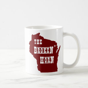 broken horn mug red
