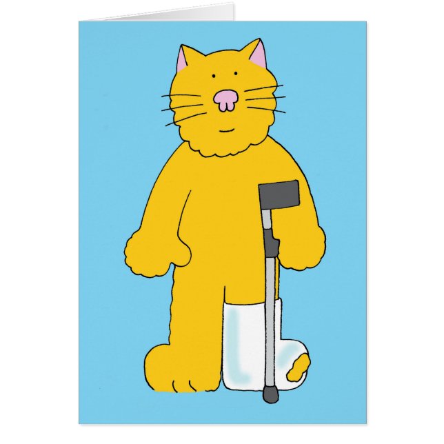 Broken Leg Cat with Leg in Plaster (Front)