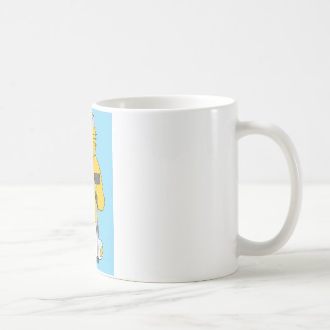 Broken Leg Cat with Leg in Plaster Coffee Mug (Right)
