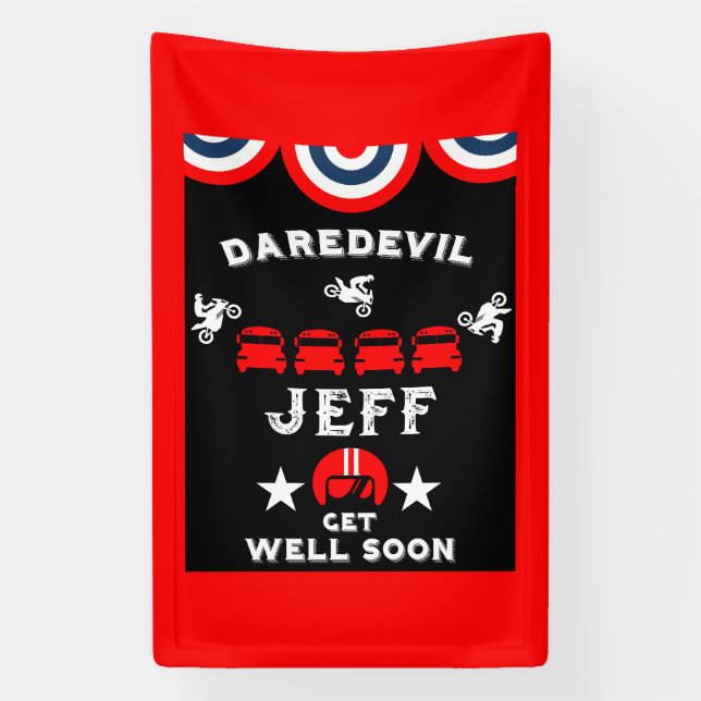 Broken Leg Clumsy Person Get Well Banner (Vertical)