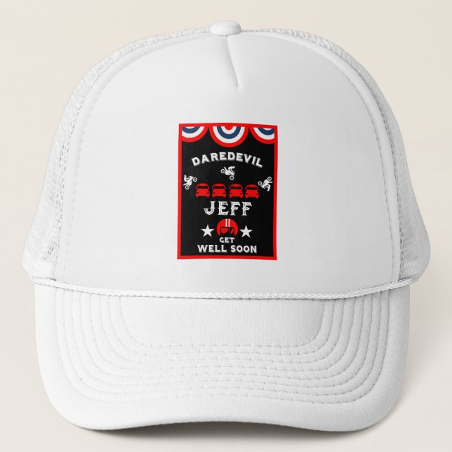Broken Leg Clumsy Person Get Well Trucker Hat (Front)