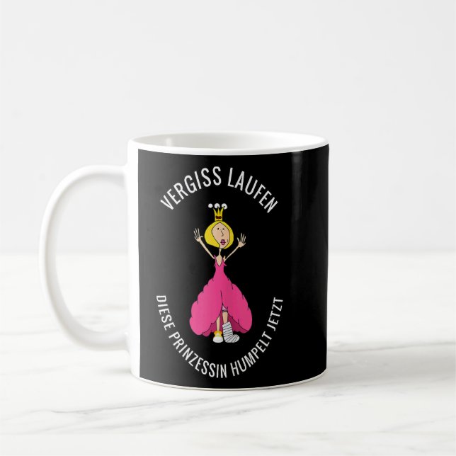 Broken Leg Foot Ankle Running Jogging Bouncing  Coffee Mug (Left)