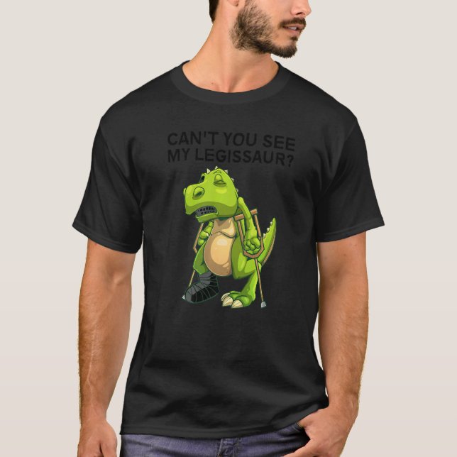 Broken Leg For Kids Dino  Broke Ankle Foot T-Shirt (Front)