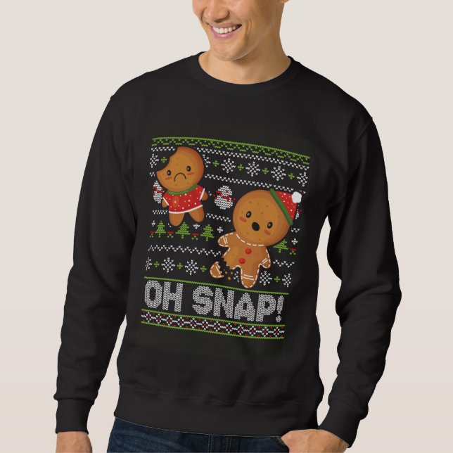 Broken Leg Head Gingerbreads Girl Boy Dancing Snow Sweatshirt (Front)