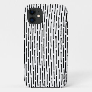 Broken Lines - Black on White iPhone 11 Case