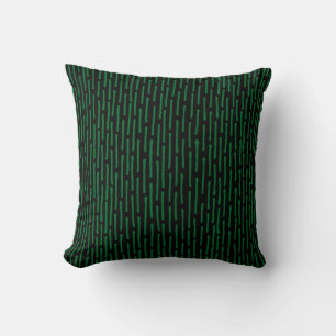 Broken Lines - Forest Green on Black Cushion