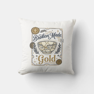 Broken Made Gold Jesus Kintsugi Broken Pottery Chr Cushion