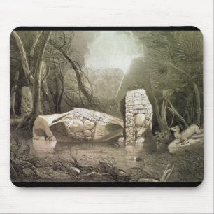 Broken Mayan idol at Copan, Guatemala Mouse Pad
