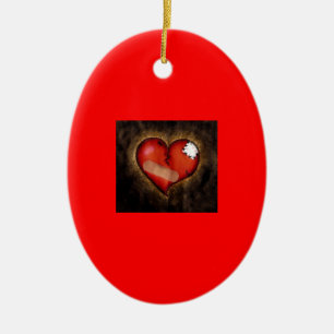 Broken/Mending Heart-ornament Ceramic Ornament