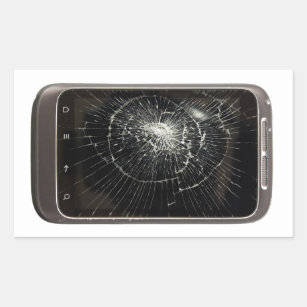 Broken Mobile Phone Rectangular Sticker