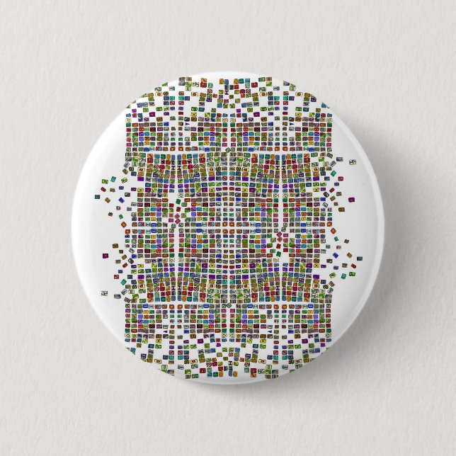 broken pattern 3 bade 6 cm round badge (Front)