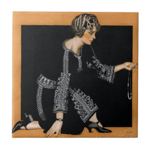 Broken Pearl Necklace Ceramic Tile