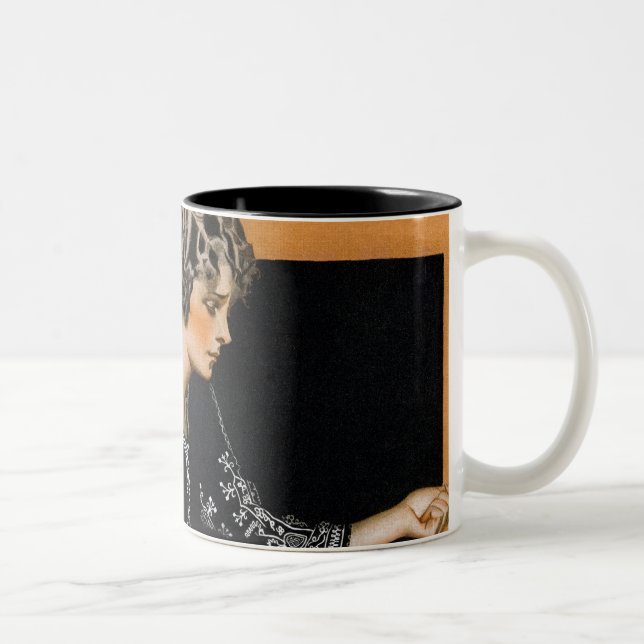 Broken Pearl Necklace Two-Tone Coffee Mug (Right)