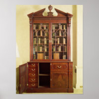 Broken pedimented bureau bookcase