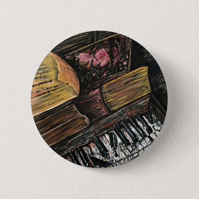 Broken Piano 6 Cm Round Badge (Front)