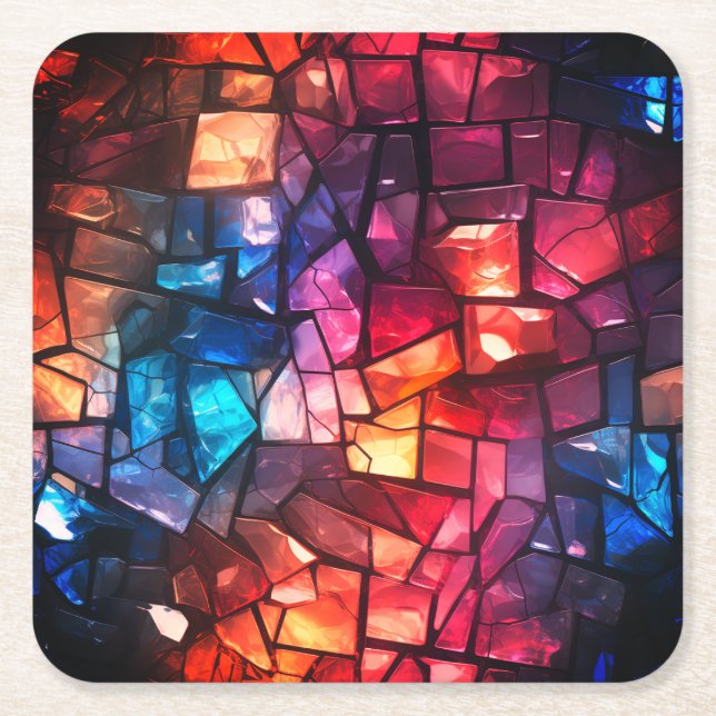 Broken Pieces Square Paper Coaster (Front)