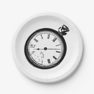 Broken Pocket Watch Paper Plate