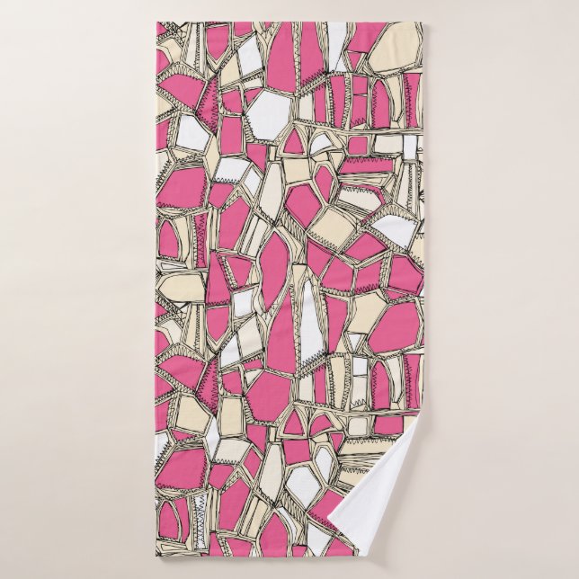 BROKEN POP pink Bath Towel (Bath Towel)