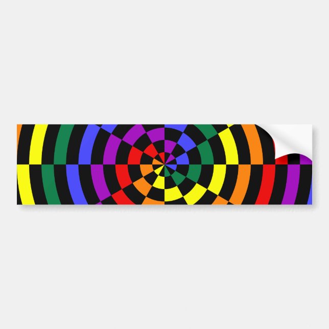 Broken Rainbow Spiral Design Bumper Sticker (Front)
