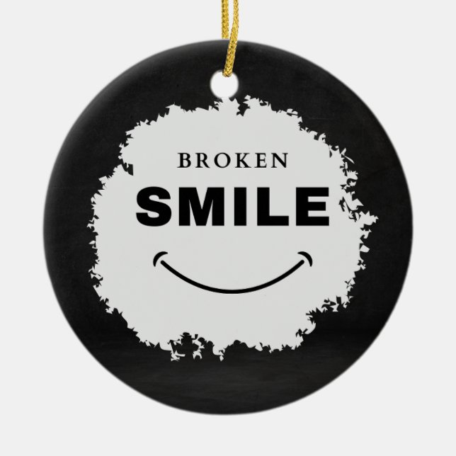 Broken Smile - Emotional Aesthetic Ceramic Ornamen Ornament (Front)