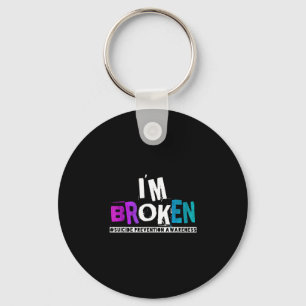 Broken teal & purple ribbon prevention key ring