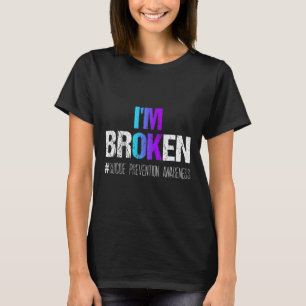 Broken Teal And Purple Ribbon Suicide Prevention A T-Shirt