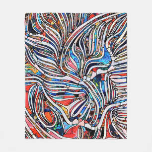 Broken Textures: Stained Glass Unity Fleece Blanket