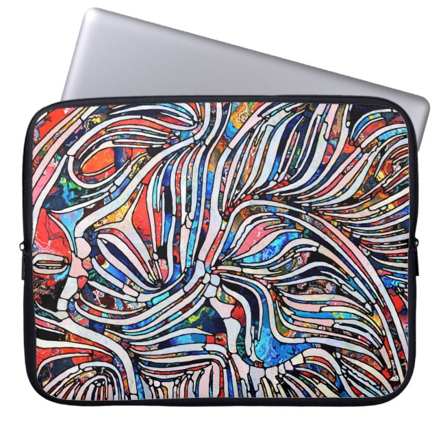 Broken Textures: Stained Glass Unity Laptop Sleeve (Front)