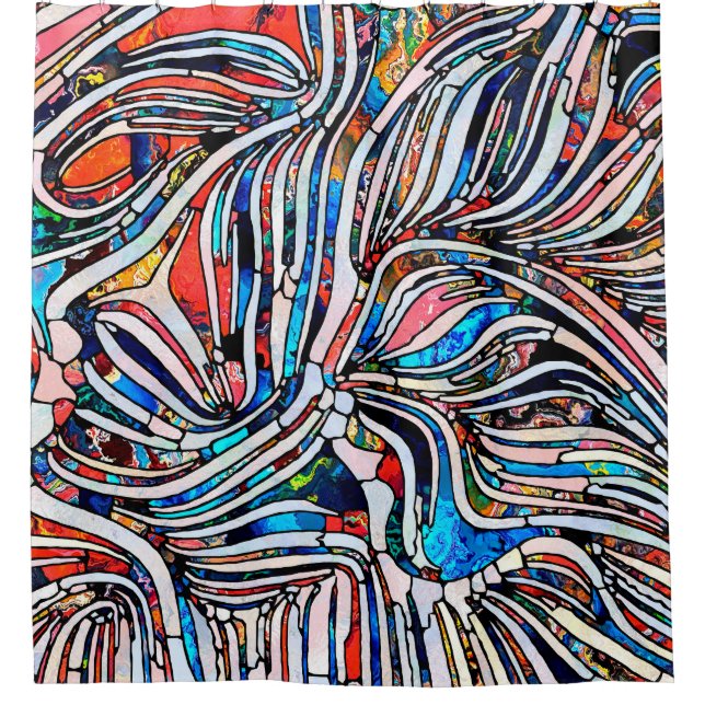 Broken Textures. Unity of Stained Glass series. Ab Shower Curtain (Front)