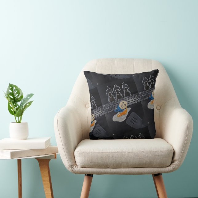 Broken Then Fried Painting by Alfred Fox Cushion (Chair)