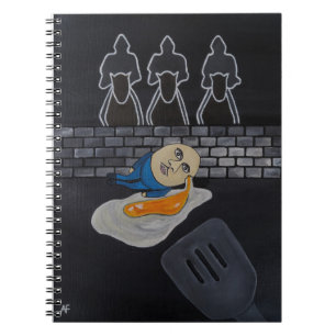 Broken Then Fried Painting by Alfred Fox Notebook