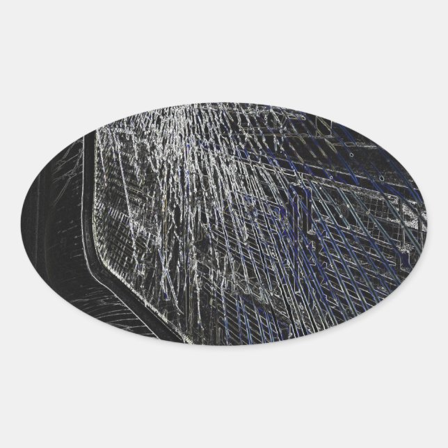 broken train window oval sticker (Front)